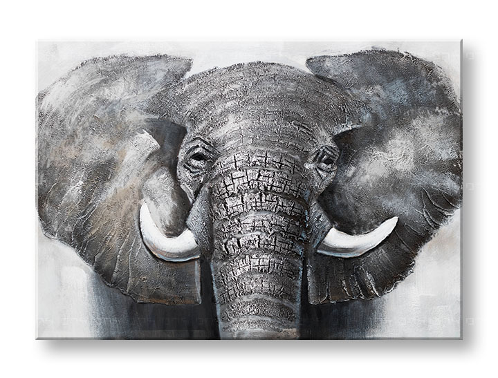 Quadri dipinti su tela ELEFANTE di 1 pezzo CWFAN021 - 100x70 cm