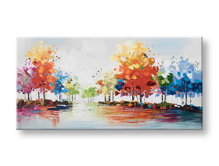 Quadri dipinti su tela ALBERI di 1 pezzo CWFTR026 - 140x70 cm