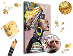 Dipingere con i numeri PREMIUM GOLD - Donna con turbante