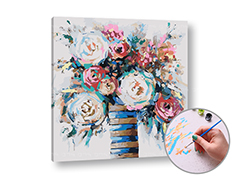 Dipingere con i numeri FIORI IN VASO - Level Medium 