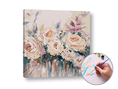 Dipingere con i numeri FIORI BIANCHI - Level Medium 