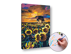 Dipingere con i numeri CAMPO DI GIRASOLE - Level Medium 