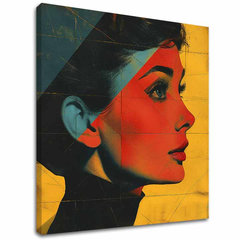 Audrey Hepburn dipinto su tela - Icona elegante 60x60 cm