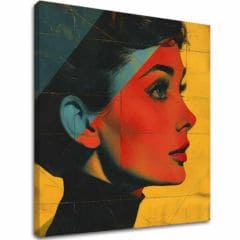 Audrey Hepburn dipinto su tela - Icona elegante