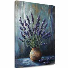 Dipingere l'armonia della lavanda | Pace in un vaso di argilla | Dettagli in acrilico