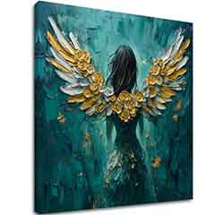 Dipinti di angeli Ali d'oro | 100% originale dipinto ad acrilico