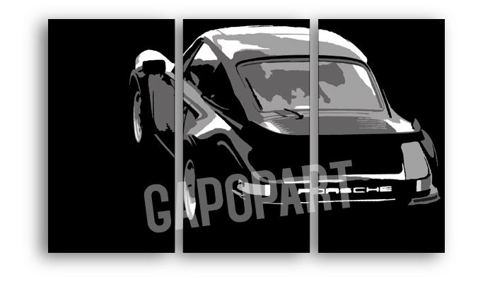 Dipinto a mano POP ART dipinto PORSCHE 911 120x80 cm