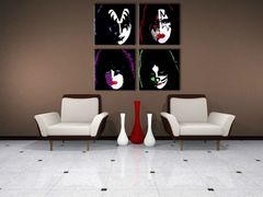 Dipinto a mano POP Art Kiss 100x100 cm