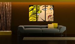 Dipinto a mano POP ART LICHTENSTEIN  120x80 cm