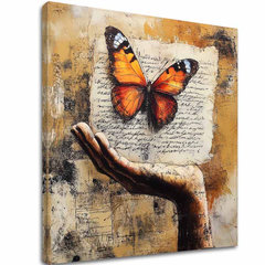 Dipinto vintage di farfalla - Storia d'amore 60x60 cm