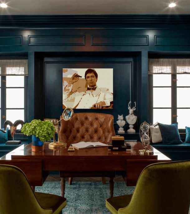 I più grandi mafiosi su tela SCARFACE - TONY MONTANA fumando un sigaro 50x40 cm