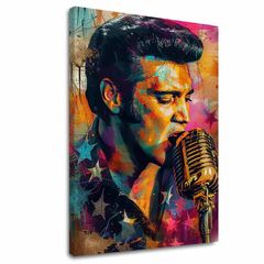 Immagine ELVIS PRESLEY - Voce d'oro del rock'n'roll | dipinto ad acrilico 100% originale
