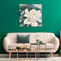 L'immagine su tela KITTICA CON FOGLIE VERDI 70x70 cm