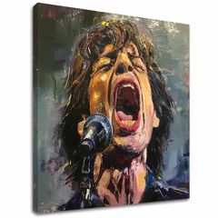 Mick Jagger - Leggenda sul palco | 100% originale dipinto ad acrilico 60x60 cm