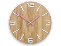 Orologio da parete in legno ARABIC Bianco-rosa