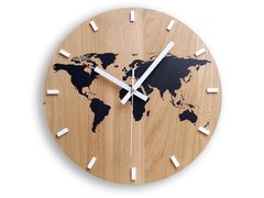 Orologio da parete in legno Map Black