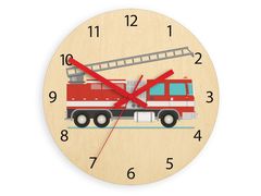 Orologio da parete per bambini Camion dei pompieri