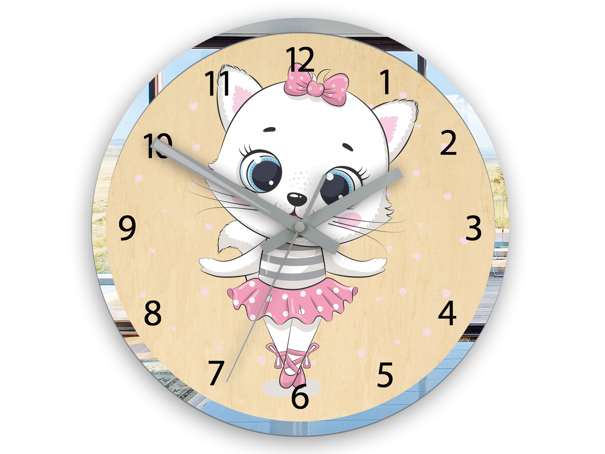 Orologio da parete per bambini Cat Ballerina