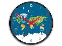 Orologio da parete per bambini Mappa del mondo
