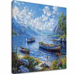 Paesaggio dipinto su tela Lago tranquillo