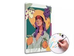 Dipingere con i numeri DONNA E FRUTTA | difficoltà bassa