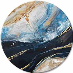 Pittura rotonda dipinta Suono dell'oceano | dimensioni diverse