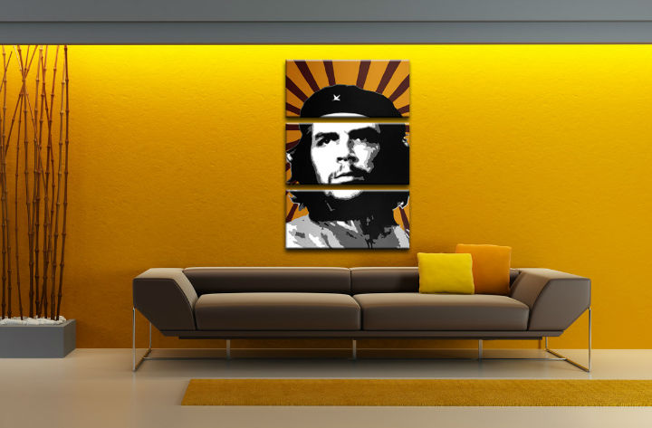 Quadri dipinti a mano Pop Art Che Guevara di 3 pezzi che