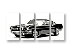 Quadri dipinti a mano Pop Art Ford Mustang di 4 pezzi fm
