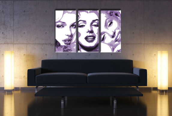 Quadri dipinti a mano Pop Art Marilyn MONROE di 3 pezzi mon4