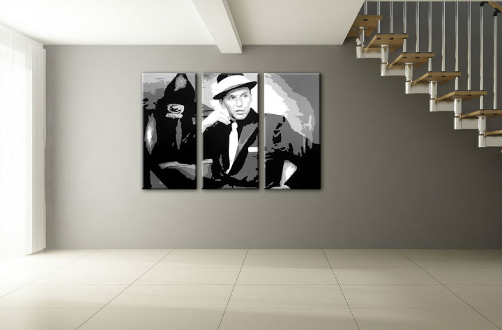 Quadri dipinti a mano Pop Art Frank Sinatra di 3 pezzi sin