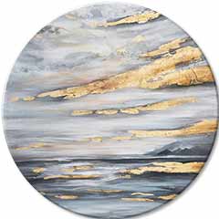 Quadro rotondo dipinto Cielo d'oro | dimensioni diverse