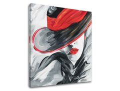 Quadro su tela DONNA CON CAPPELLO NERO Sconto 60% 70X70 cm
