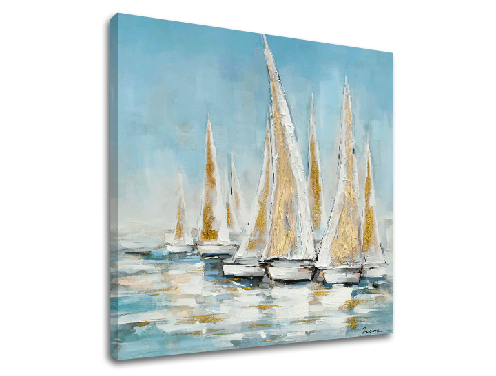 Quadro su tela NAVI SUL MARE 80x80 cm